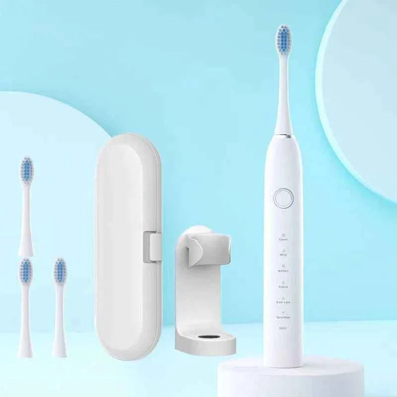 6 Modes Electric Sonic Toothbrush USB Rechargeable for Adults Ultrasonic Tootbrush with 4/8 Replacement Heads Smart Timer IPX7