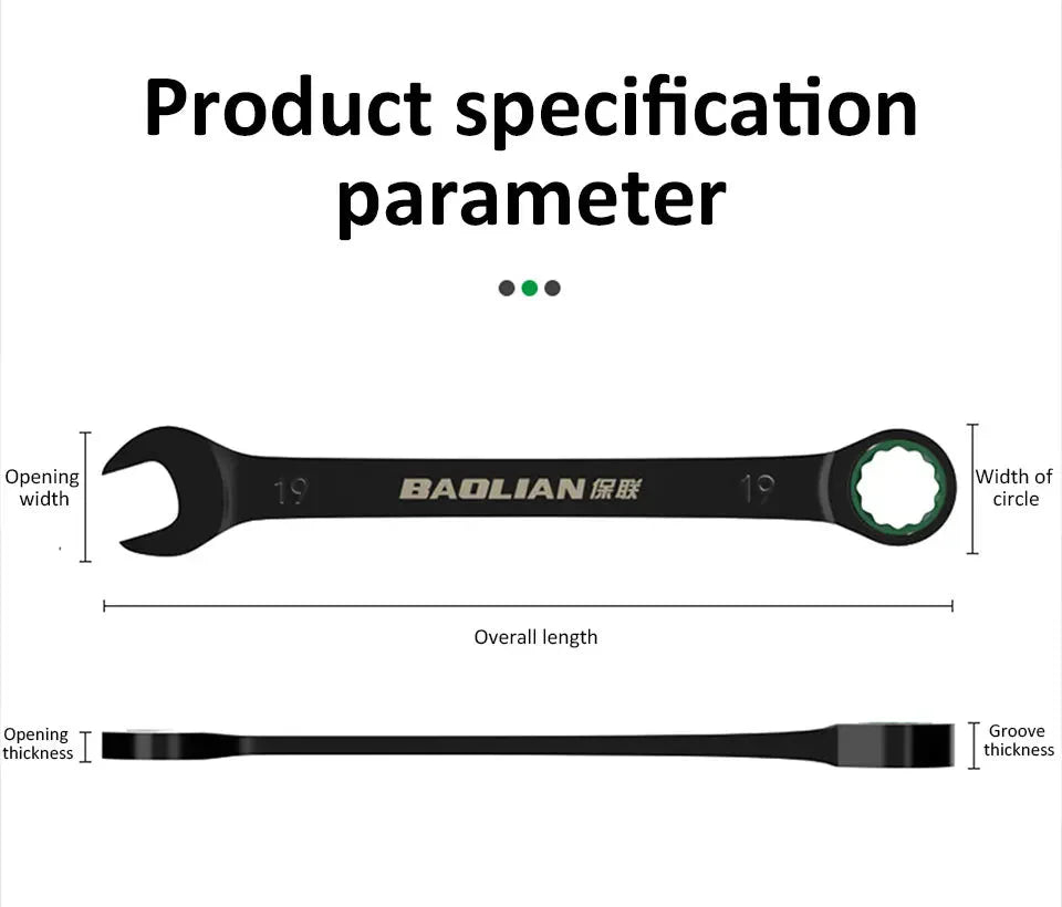 Dual-Purpose Wrench Fast Plum Blossom Ratchet Wrench Industrial Grade 72 Tooth Labor-Saving, Fast and Durable Dual-use Wrench