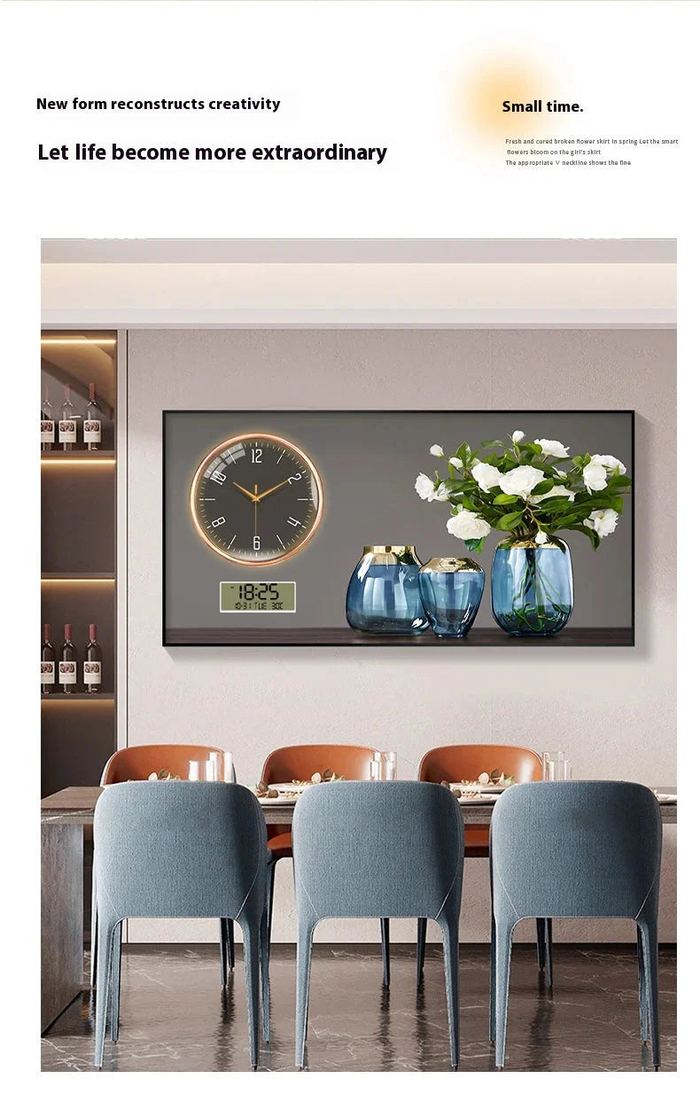Large Size Aluminum alloy framed Artwork Wall Clock, Luxurious Muted Quartz Clock for Home Decor,living Room,bed Room Décor