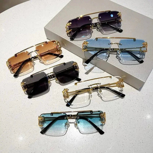 Sunglasses Men Fashion Rimless Sun Glasses Shades Lens Ladies Frameless Eyeglasses