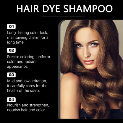 Hair Dye Shampoo for Gray White Hair Coverage 3 in 1 Light Brown DIY Herbal Ingredients Natural Hair Color Shampoo for Women Men