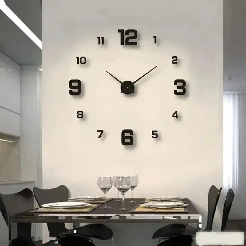 Garden Acrylic Mirror Digital Sticker Wall Clock 16"