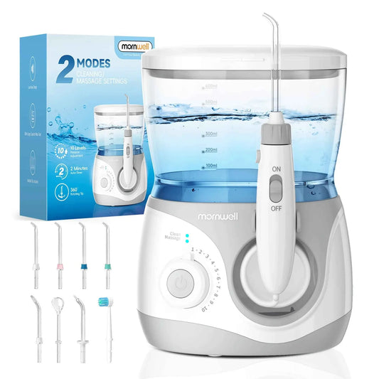 Home Water Flosser, 10 Adjustable Pressures,600 ml Large Capacity,6 Home Nozzles Professional Oral Irrigator for Teeth Clean