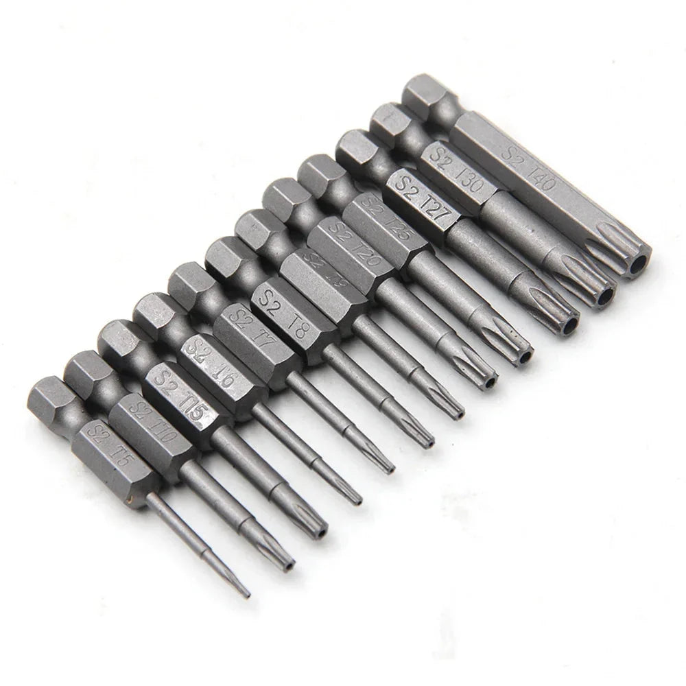 50-75-100mm Hollow Plum Blossom Extended S2 Bit Hexagon Handle Screwdriver Bit Screwdriver Tool Set