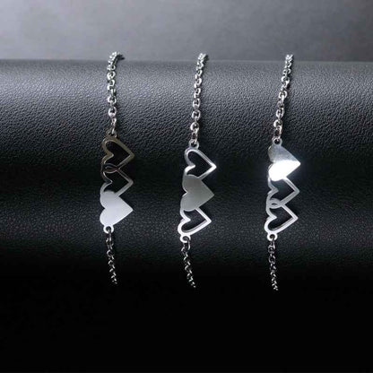 3 Sisters Bracelets Best Friends Necklace for 3 Set of 3 Heart Bracelets 3 BFF 3 Bestie Long Distance Friendship Gift