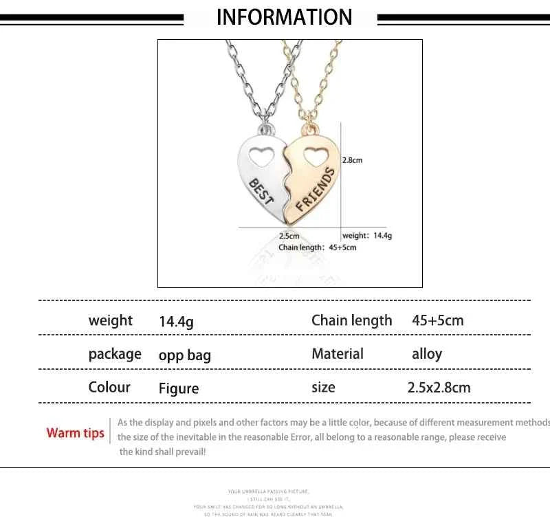 New Best Friends Necklace For Women Girls Broken Heart Puzzle Musical Note Pendant Necklaces BFF Friendship Forever Jewelry Gift