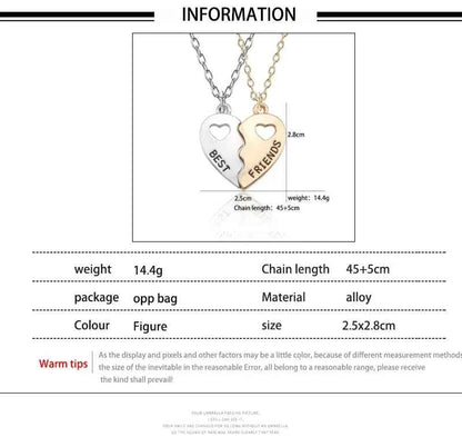 New Best Friends Necklace For Women Girls Broken Heart Puzzle Musical Note Pendant Necklaces BFF Friendship Forever Jewelry Gift