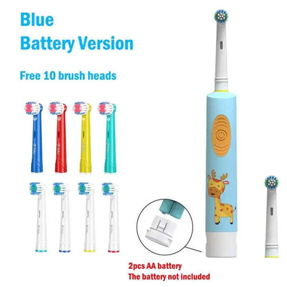 Kids Electric Toothbrush Colorful Cartoon Soft Bristle Rounded Vibrate Heads Teeth Brush Gum Care Battery Power 3-15 Years Old