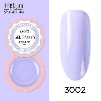 Arte Clavo Painting Gel 72 Colors 5ml Professional Nail Paint Color Gel Polish For Nail Art UV Gel Lacquer Gel Top Coat Manicure