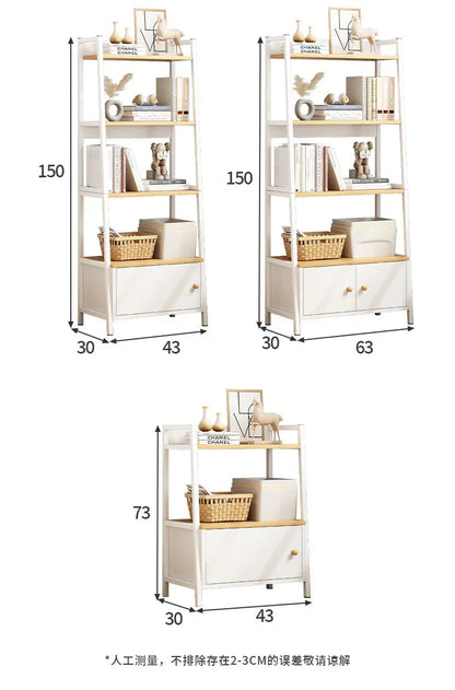 Household Multi-layer Wrought Iron Shelves Ins Wind Simple Floor Storage Display Cabinet Trapezoidal Shelf Bookshelf