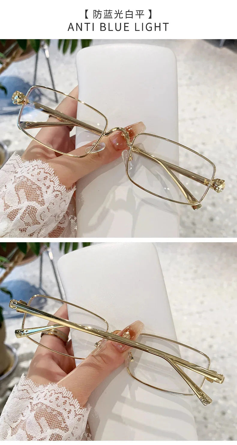 High Definition Sunglasses for Men Ladies Blue Light Blocking Eye Protection Eyewear Rimless Square Frame Eyeglasses Goggle