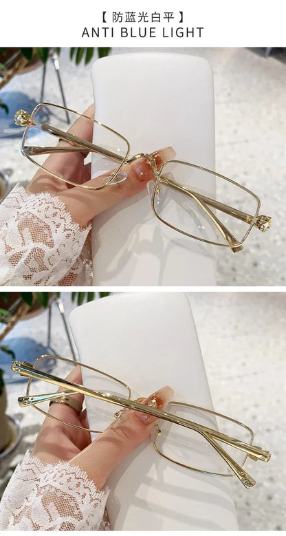 High Definition Sunglasses for Men Ladies Blue Light Blocking Eye Protection Eyewear Rimless Square Frame Eyeglasses Goggle