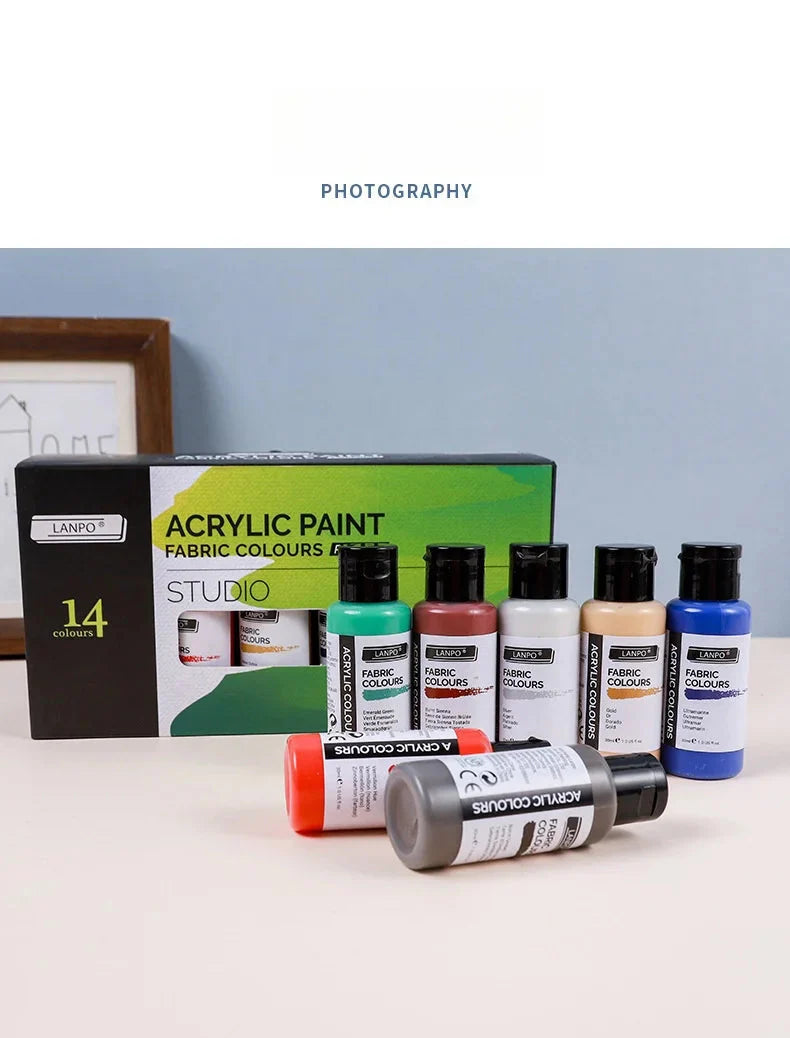 14-color /60ml paint set, beginner's art supplies for painting and doodling, paint palette, brush combination