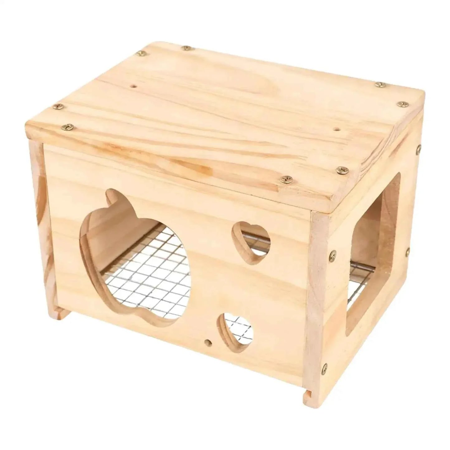 Bird House Wood Nesting Box Parrot Hideaway Rest Hut Cage Decor Accessory for Budgies Cockatiel Indoor Aviary
