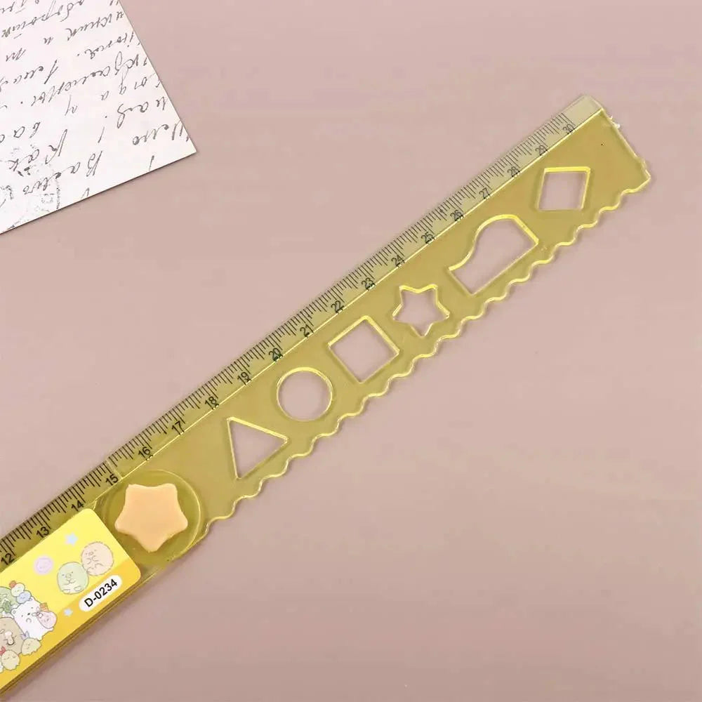 School Supplies  Gift 30CM Cute DIY Animal Drawing Rulers Drawing Tools Straightedge Folding Ruler