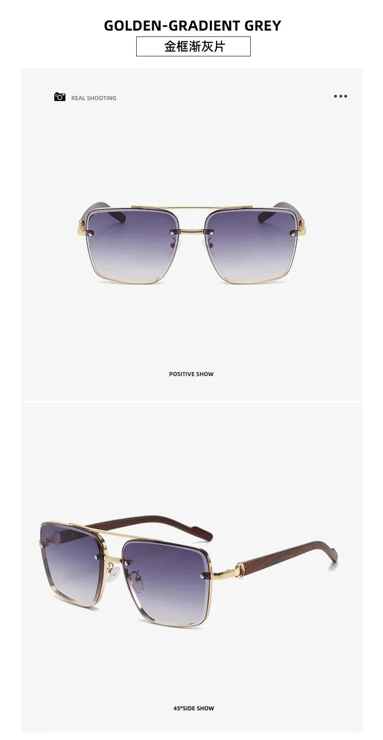 Square Sunglasses For Men Vacation Fashion Glasses Wooden Sunglasses Women Trendy Shades Vintage Gafas De Sol Hombre Zonnebril