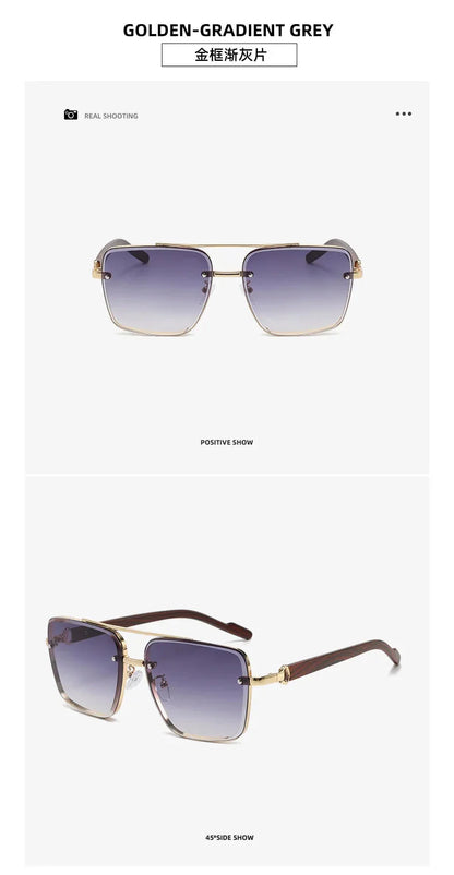 Square Sunglasses For Men Vacation Fashion Glasses Wooden Sunglasses Women Trendy Shades Vintage Gafas De Sol Hombre Zonnebril