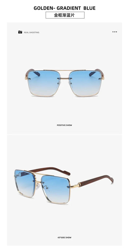 Square Sunglasses For Men Vacation Fashion Glasses Wooden Sunglasses Women Trendy Shades Vintage Gafas De Sol Hombre Zonnebril