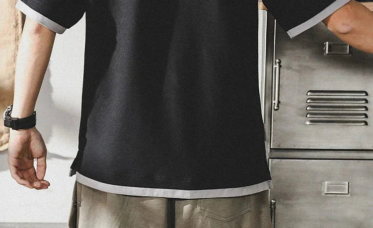 Mens T-shirt Motorcycle Tops Alphabet Polo Shirts Spliced Male with Collar Tee New & Tees Wholesale Short Quarter Sleeve 5xl Hot