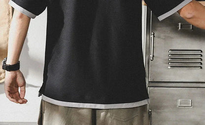 Mens T-shirt Motorcycle Tops Alphabet Polo Shirts Spliced Male with Collar Tee New & Tees Wholesale Short Quarter Sleeve 5xl Hot
