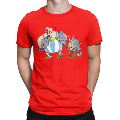 Men T-Shirts Asteriks And Obeliks With Bor Cool 100% Cotton Tees Short Sleeve T Shirt Round Neck Tops Classic