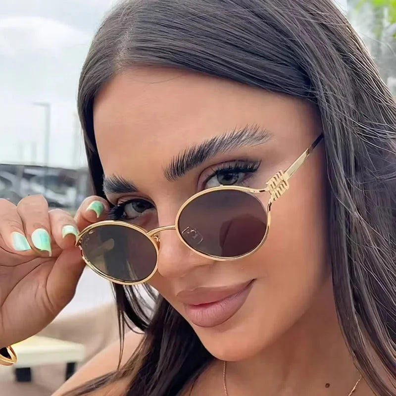 Fashion sunglasses brand designer metal women's prescription optical frame glasses UV protection men's sunglasses