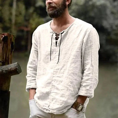New Spring and Summer Long-sleeved T-shirts for Men's Hot European and American Men's Solid Color Trend