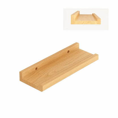 Space Saving Wooden Floating Shelf Minimalist Style Decorative Display Stand Rustic Bookshelf Organizer Living Room