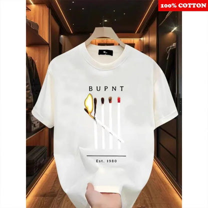 Fashion Paris Print T-shirt Men's Summer New 2025 New 100% Cotton Neck Short Short Sleeve Tee Gym Casual comfort Sports Top Men