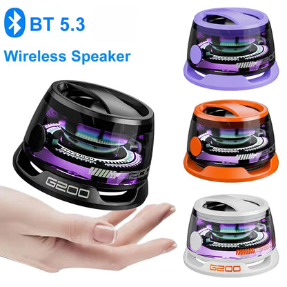 Magnetic Portable Bluetooth Speaker Mini Sound Box HiFi Stereo Soundbar Wireless Loudspeaker with LED Color Light Phone Holder