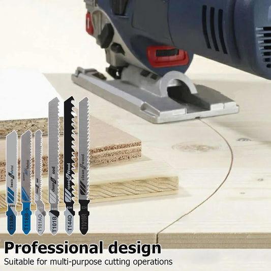 Professional T-Shank Jigsaw Blade Set - 10/50 Pcs High-Carbon Steel Kit for Wood & Thin Metal - Compatible with Bosch/DEWALT/Makita