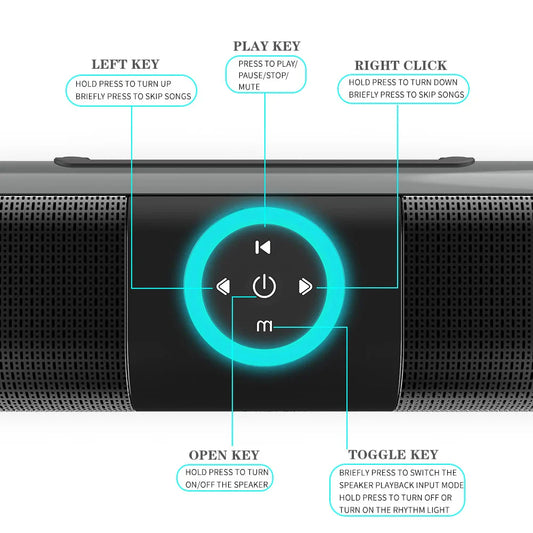 DIXSG Wireless Bluetooth Soundbar - 3D Surround Home Theater Speaker System