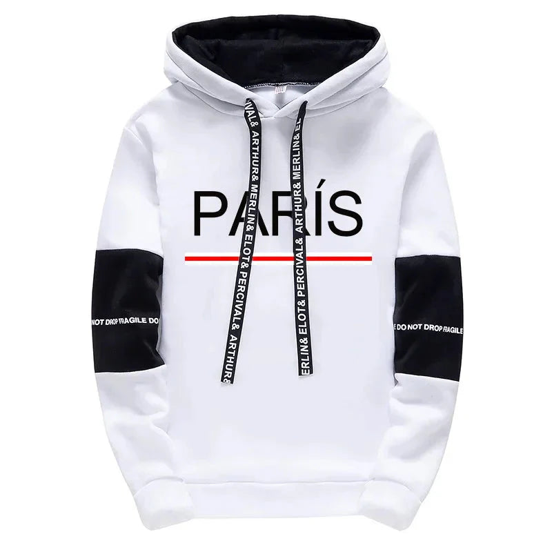 Paris Fashion Hoodies for Men High Quality Hooded Long Sleeve Sweatshirts All Season Daily Casual Sports Pullover Men's Clothes