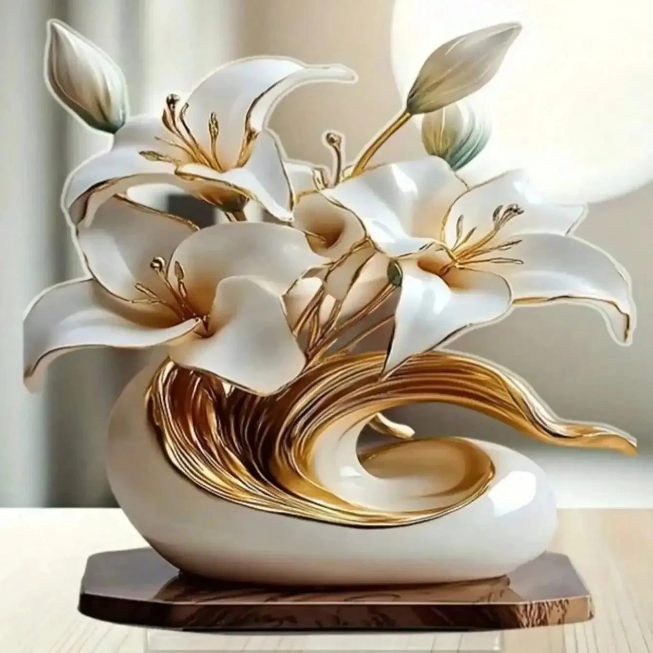 1 piece of lily desktop decoration ornament suitable for living room desktop and office decoraValentine Day wedding decor gifts