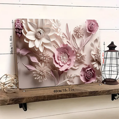 Charming Pink Floral Canvas Wall Art with Wooden Frame - Ideal Home Decor for Bedroom, Living Room & Office