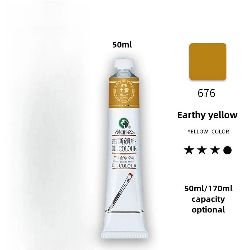 Maries Oil Paint 50ML Oil Painting Art Creation Pigment Large Oil Paint Paint Single Commonly Used 24 Colors