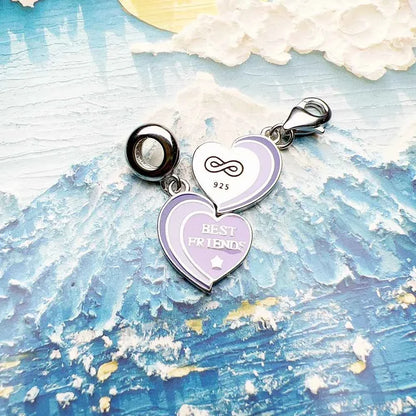 BEST FRIENDS Dangle Charm Pendant Classic 925 Sterling Silver Lucky Gift for Women Men
