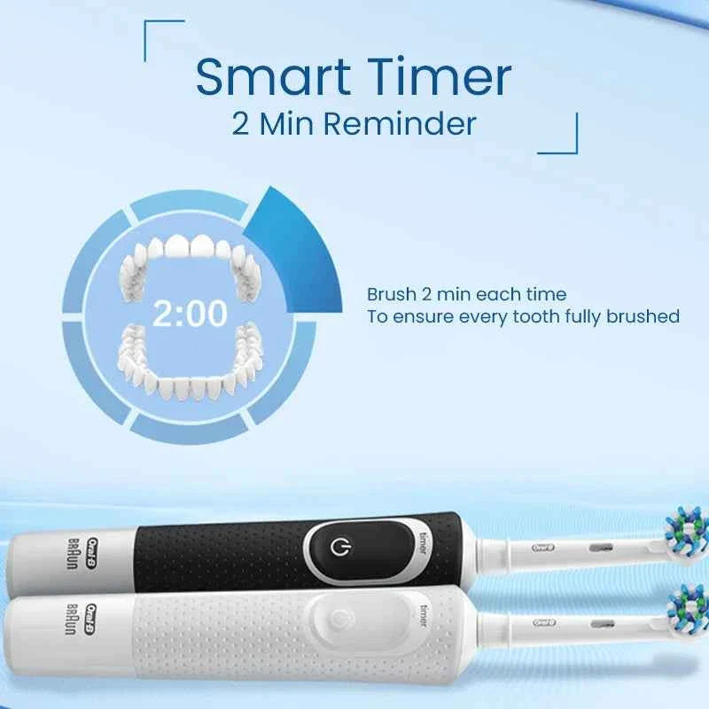 Oral B D100 2D Vitality Electric Toothbrush Timer 7600Rpm Cross Action Deep Cleaning and Whitening Teeth Tooth Brush