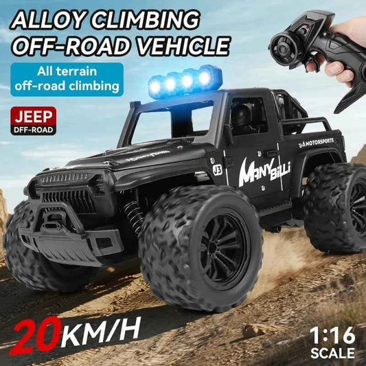 RC Off road Truck 1/16 4WD RTR Durable Beginner All Terrain RC Car High Speed 20Km/h Remote Control Monster Truck Adult Gift Toy