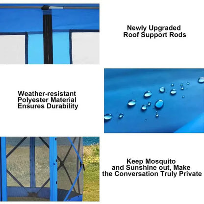 Outdoor Camping Hexagonal Automatic Canopy Dome Tent 2-4 Person Portable Gazebo Family Party Netting Proof Mosquito