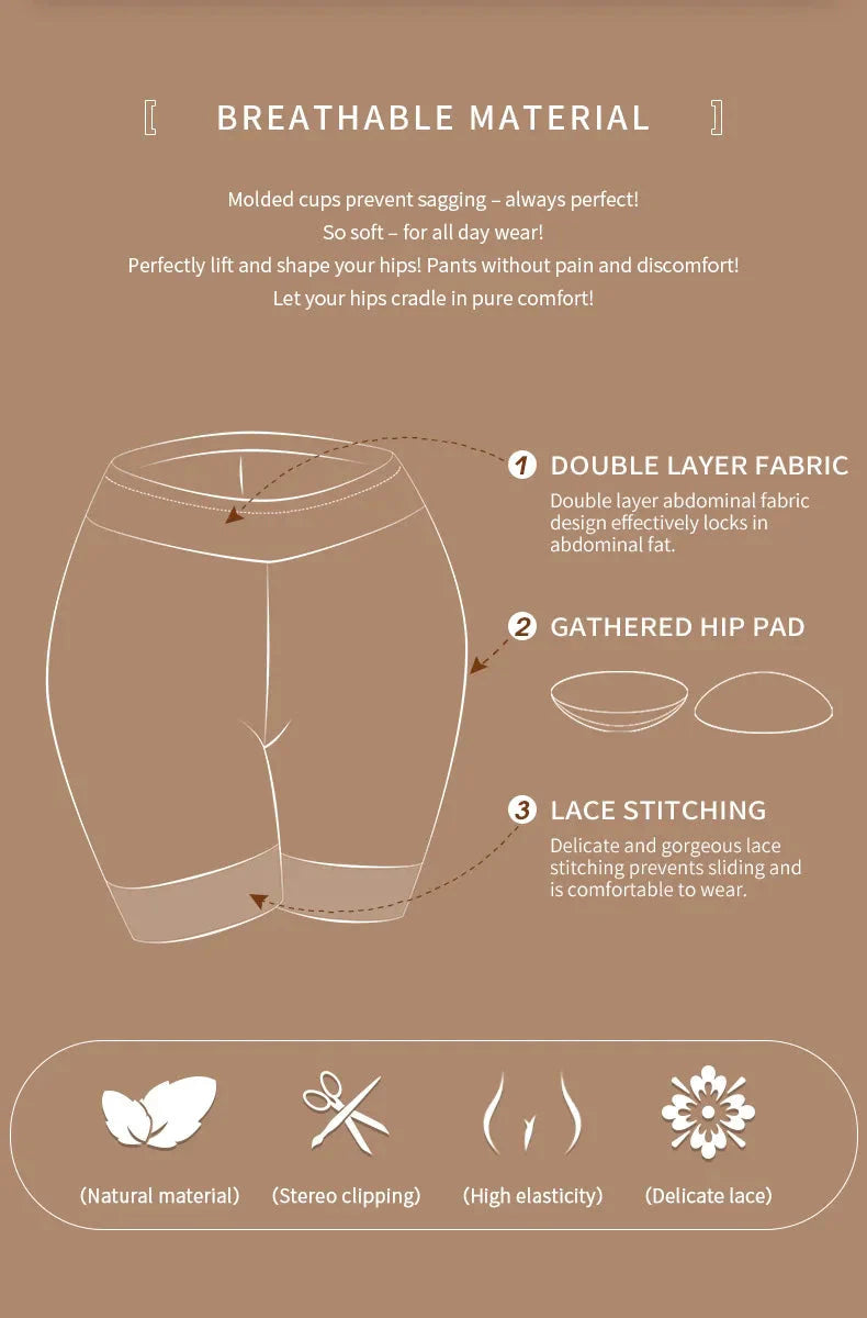 Women Butt Lifter Padded Lace Shapewear Thicker Butt Enhancer Control Panties Seamless Fake Buttock Underwear Big Booty Shorts