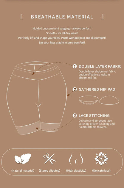 Women Butt Lifter Padded Lace Shapewear Thicker Butt Enhancer Control Panties Seamless Fake Buttock Underwear Big Booty Shorts