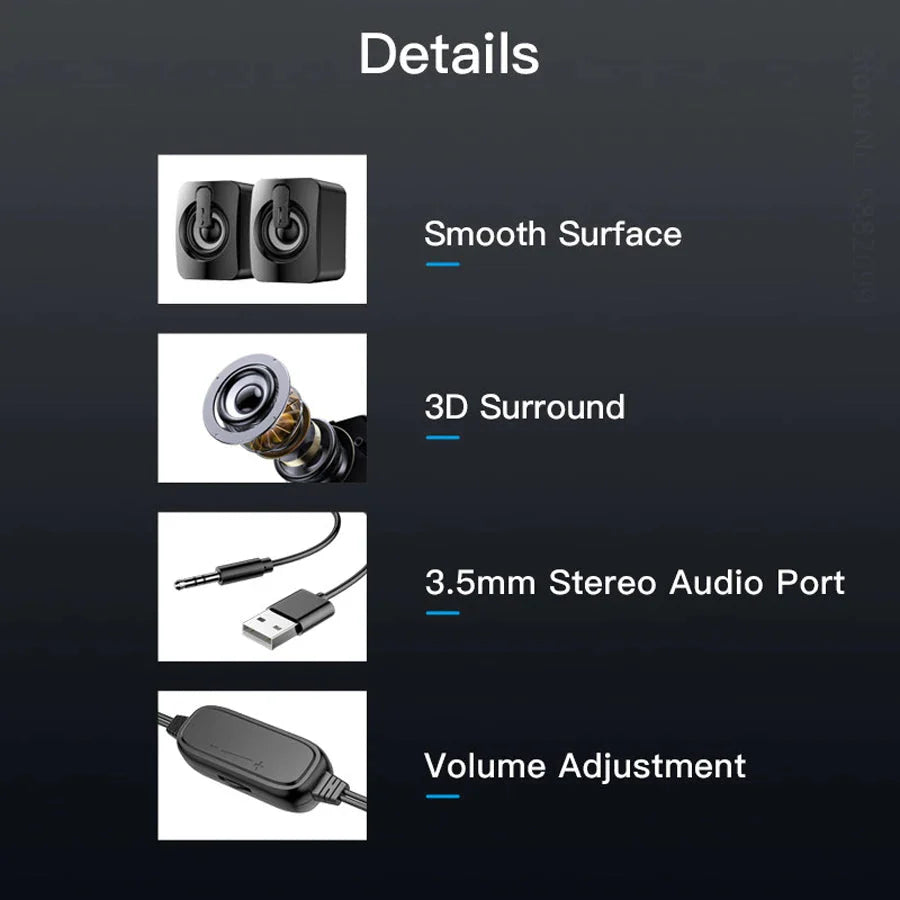 Computer Speaker For PC Laptop Desktop Caixa De Som Sound Box Music Audio System Bocina Column Acoustics Coluna Amplified Unit
