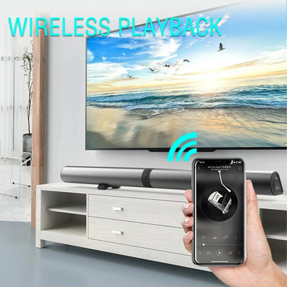 Powerful 120W Soundbar Sound Radio Blaster Bar Audio TV PC Subwoofer 360 Stereo Surround Wireless Home Theater Bluetooth Speaker