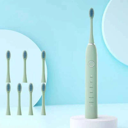 6 Modes Electric Sonic Toothbrush USB Rechargeable for Adults Ultrasonic Tootbrush with 4/8 Replacement Heads Smart Timer IPX7
