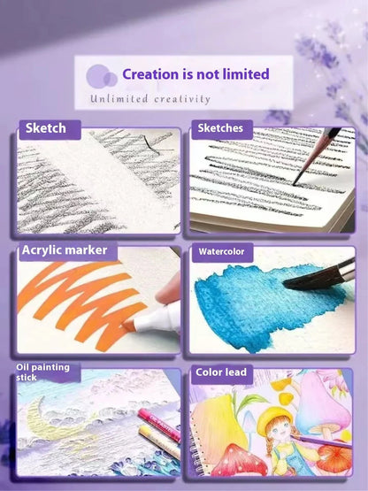 A4 Professional Sketchbook: Ultra-Thick Paper, 16K Painting Diary Notebook, Essential Art School Supplies, Ideal for Pencil Sket