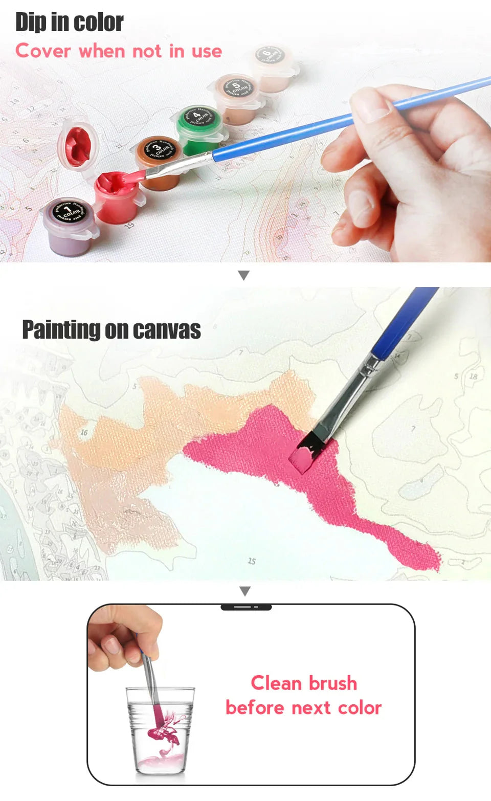 Huacan Acrylic Paint By Numbers Woman Portrait Pictures On Canvas Handmade Modern Diy Gift Home Decor