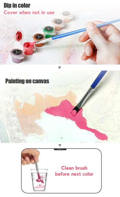 Huacan Acrylic Paint By Numbers Woman Portrait Pictures On Canvas Handmade Modern Diy Gift Home Decor
