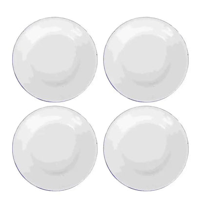 4 Pcs Serving Enamel Dish Set White Platters Enamelware Dishes Vegetarian Diet Dinner Plates