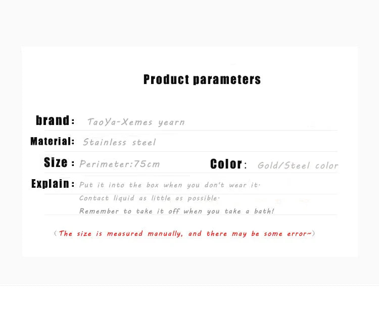 European and American Oval Pendant stainless steel Gold Color Long Necklace Fashion Jewelry Accessories Sweater Chian For Womens